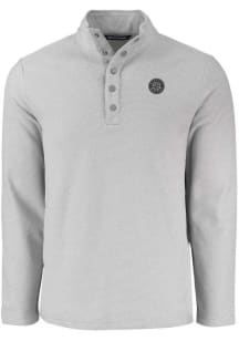 Cutter and Buck Seattle Mariners Mens Grey Mono Hunts Point Long Sleeve Qtr Zip Pullover