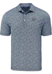 Cutter and Buck Washington Nationals Mens Navy Blue Mono Pike Flora Short Sleeve Polo