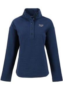 Cutter and Buck Tampa Bay Rays Womens Navy Blue Mono Hunts Point Qtr Zip