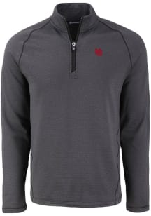 Cutter and Buck Nebraska Cornhuskers Mens Black Vault Pehastin Long Sleeve Qtr Zip Pullover