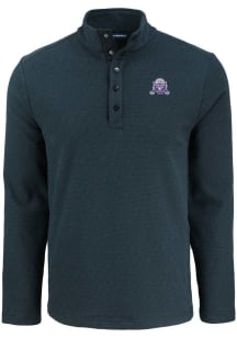 Cutter and Buck Northwestern Wildcats Mens Black Vault Hunts Point Long Sleeve Qtr Zip Pullover