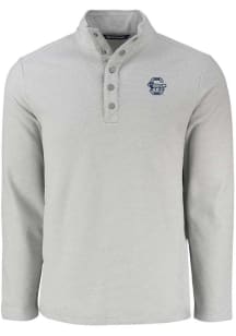 Cutter and Buck Penn State Nittany Lions Mens Grey Vault Hunts Point Long Sleeve Qtr Zip Pullover
