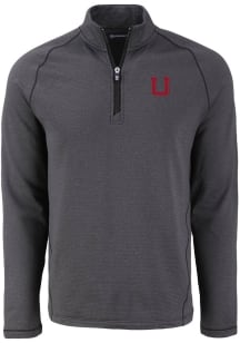 Cutter and Buck Utah Utes Mens Black Vault Pehastin Long Sleeve Qtr Zip Pullover