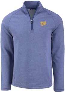 Cutter and Buck Pitt Panthers Mens Blue Vault Pehastin Long Sleeve Qtr Zip Pullover