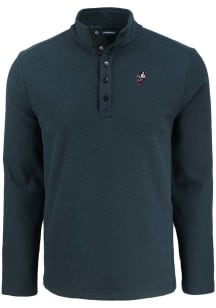 Cutter and Buck Ohio State Buckeyes Mens Black Vintage Hunts Point Long Sleeve Qtr Zip Pullover