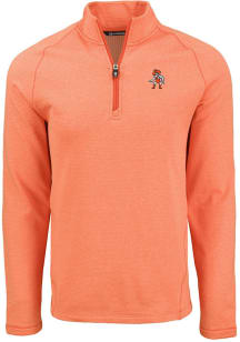 Cutter and Buck Oklahoma State Cowboys Mens Orange Wrestling Pete Pehastin Long Sleeve Qtr Zip Pul..