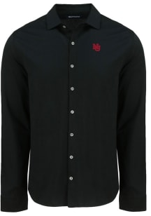 Cutter and Buck Nebraska Cornhuskers Mens Black Vault Advantage Soft Pique Long Sleeve Dress Shirt