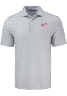 Cutter and Buck Dayton Flyers Mens Grey Vault Pike Diamond Dot Short Sleeve Polo
