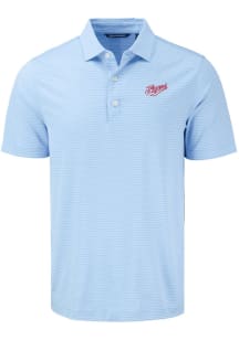 Cutter and Buck Dayton Flyers Mens Blue Vault Forge Eco Fine Line Short Sleeve Polo