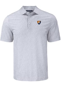Cutter and Buck Illinois Fighting Illini Mens Grey Vault Pike Flora Short Sleeve Polo