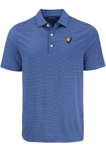 Cutter and Buck Illinois Fighting Illini Mens Blue Vault Forge Eco Fine Line Short Sleeve Polo