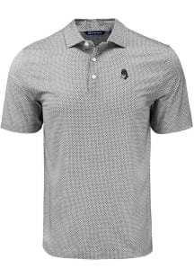 Cutter and Buck Michigan State Spartans Mens Black Vault Pike Diamond Dot Short Sleeve Polo