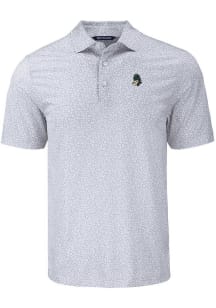 Cutter and Buck Michigan State Spartans Mens Grey Vault Pike Flora Short Sleeve Polo