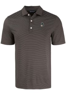 Cutter and Buck Michigan State Spartans Mens Black Vault Forge Eco Fine Line Short Sleeve Polo