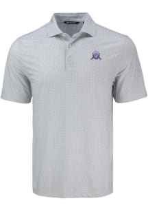 Cutter and Buck Northwestern Wildcats Mens Grey Vault Pike Diamond Dot Short Sleeve Polo