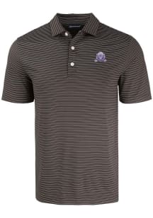 Cutter and Buck Northwestern Wildcats Mens Black Vault Forge Eco Fine Line Short Sleeve Polo