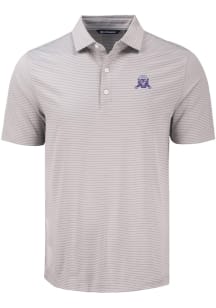 Cutter and Buck Northwestern Wildcats Mens Grey Vault Forge Eco Fine Line Short Sleeve Polo