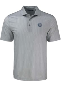 Cutter and Buck Penn State Nittany Lions Mens Grey Vault Pike Shadow Check Short Sleeve Polo