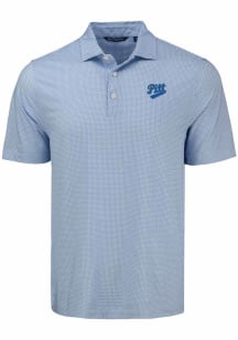 Cutter and Buck Pitt Panthers Mens Blue Vault Pike Diamond Dot Short Sleeve Polo