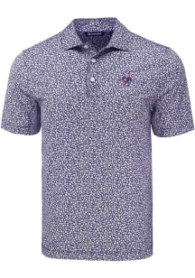 Cutter and Buck K-State Wildcats Mens Purple Vintage Pike Flora Short Sleeve Polo