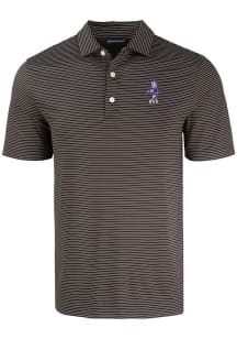 Cutter and Buck K-State Wildcats Mens Black Vintage Forge Eco Fine Line Short Sleeve Polo