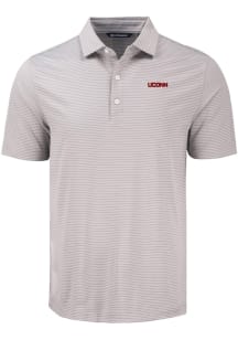 Cutter and Buck UConn Huskies Mens Grey Wordmark Forge Eco Fine Line Short Sleeve Polo