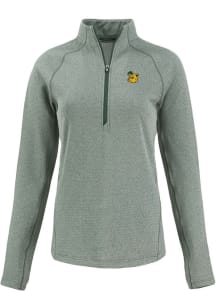 Cutter and Buck Baylor Bears Womens Green Vault Pehastin Qtr Zip