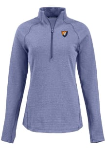 Cutter and Buck Illinois Fighting Illini Womens Blue Vault Pehastin Qtr Zip
