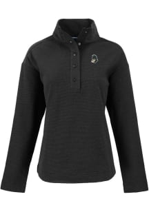 Cutter and Buck Michigan State Spartans Womens Black Vault Hunts Point Qtr Zip