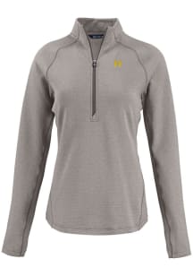 Cutter and Buck Michigan Wolverines Womens Grey Vault Pehastin Qtr Zip