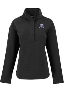Cutter and Buck Northwestern Wildcats Womens Black Vault Hunts Point Qtr Zip