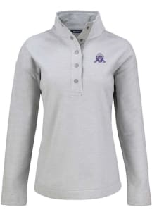 Cutter and Buck Northwestern Wildcats Womens Grey Vault Hunts Point Qtr Zip