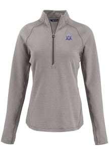 Cutter and Buck Northwestern Wildcats Womens Grey Vault Pehastin Qtr Zip