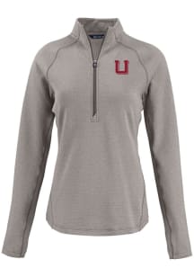 Cutter and Buck Utah Utes Womens Grey Vault Pehastin Qtr Zip