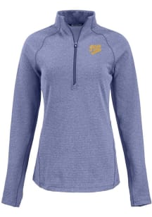 Cutter and Buck Pitt Panthers Womens Denim Blue Vault Pehastin Qtr Zip