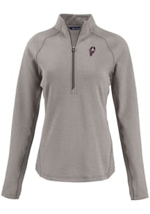 Cutter and Buck Ohio State Buckeyes Womens Grey Vintage Pehastin Qtr Zip