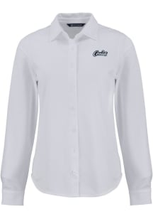 Cutter and Buck UCF Knights Womens Citronaut Advantage Soft Pique Long Sleeve White Dress Shirt