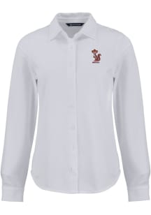 Cutter and Buck Minnesota Golden Gophers Womens Vault Advantage Soft Pique Long Sleeve White Dress..
