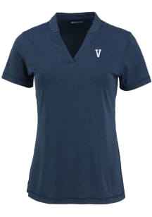 Cutter and Buck Villanova Wildcats Womens Navy Blue Vault Forge Short Sleeve T-Shirt