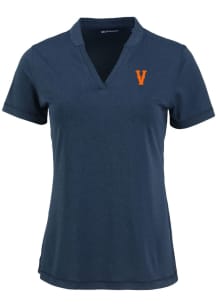 Cutter and Buck Virginia Cavaliers Womens Navy Blue Vault Forge Short Sleeve T-Shirt