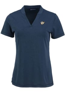 Cutter and Buck West Virginia Mountaineers Womens Navy Blue Vault Forge Short Sleeve T-Shirt
