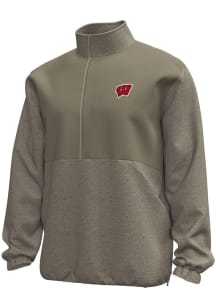 Under Armour Wisconsin Badgers Mens White Team Logo Long Sleeve Qtr Zip Pullover