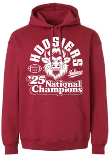 Summit Sportswear Indiana Hoosiers Mens Red 2025 CFP National Champions Vintage Bull Long Sleeve H..