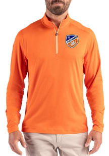 Cutter and Buck FC Cincinnati Mens Orange Coastline Long Sleeve Qtr Zip Pullover