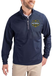 Cutter and Buck Michigan Wolverines Mens Navy Blue 2026 MBB Champions Adapt Eco Hybrid Long Sleeve..