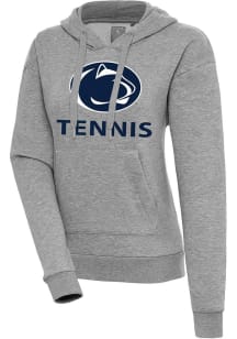 Antigua Penn State Nittany Lions Womens Grey Heather Tennis  Victory Hooded Sweatshirt