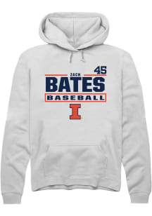 Zach Bates Illinois Fighting Illini Mens White NIL Stacked Box Player Hood