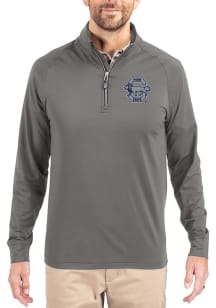 Cutter and Buck Penn State Nittany Lions Mens Graphite Vault Adapt Eco Knit Long Sleeve Qtr Zip Pu..
