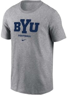 Nike BYU Cougars Grey Football Short Sleeve T Shirt