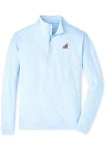 Peter Millar Texas A&M Aggies Mens Light Blue Perth Sugar Stripe Long Sleeve Qtr Zip Pullover